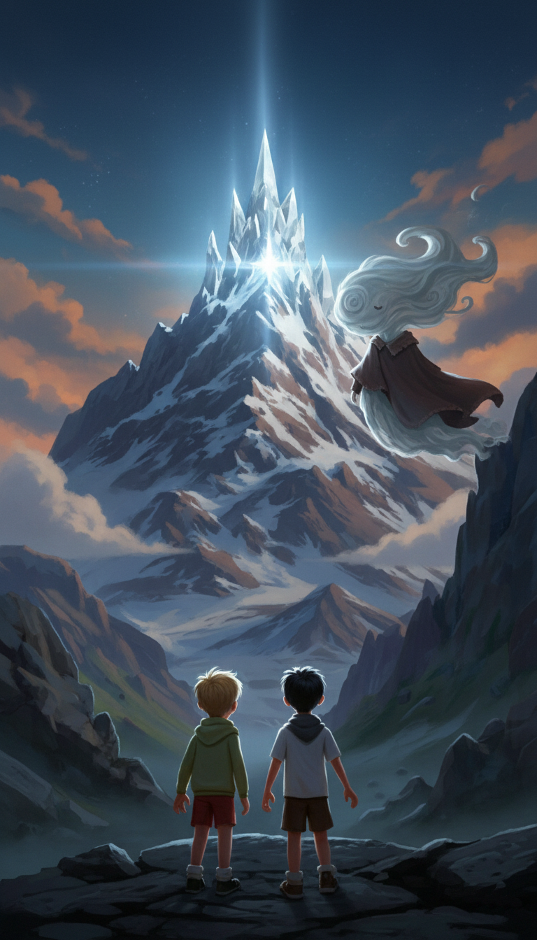 Zac and Drew looking toward the Silver Peak with the star shining brightly