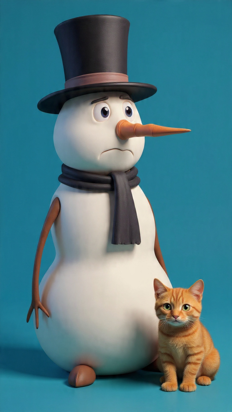 A snowman in the yard
